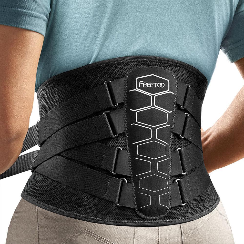Back Brace for Lower Back Pain Relief with Pulley System,Lumbar Support Belt for Men & Women with Lumbar Pad, Ergonomic Design and Soft Breathable 3D Knit Material,for Herniated Disc,Sciatica - FREETOO