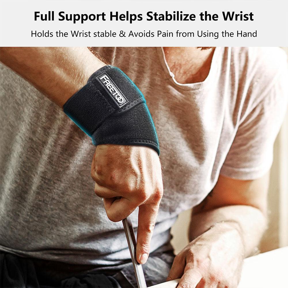 Air Mesh Wrist Brace for Carpal Tunnel support for pain relief, Compression Wrist support strap at work for women men,Adjustable wrist guard fit right left hand for Arthritis Tendonitis - FREETOO