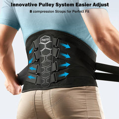Back Brace for Lower Back Pain Relief with Pulley System,Lumbar Support Belt for Men & Women with Lumbar Pad, Ergonomic Design and Soft Breathable 3D Knit Material,for Herniated Disc,Sciatica - FREETOO