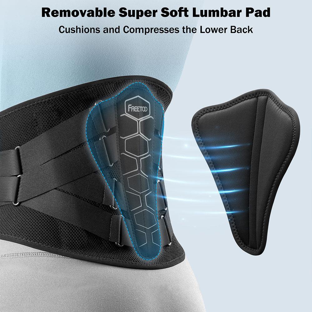 Back Brace for Lower Back Pain Relief with Pulley System,Lumbar Support Belt for Men & Women with Lumbar Pad, Ergonomic Design and Soft Breathable 3D Knit Material,for Herniated Disc,Sciatica - FREETOO