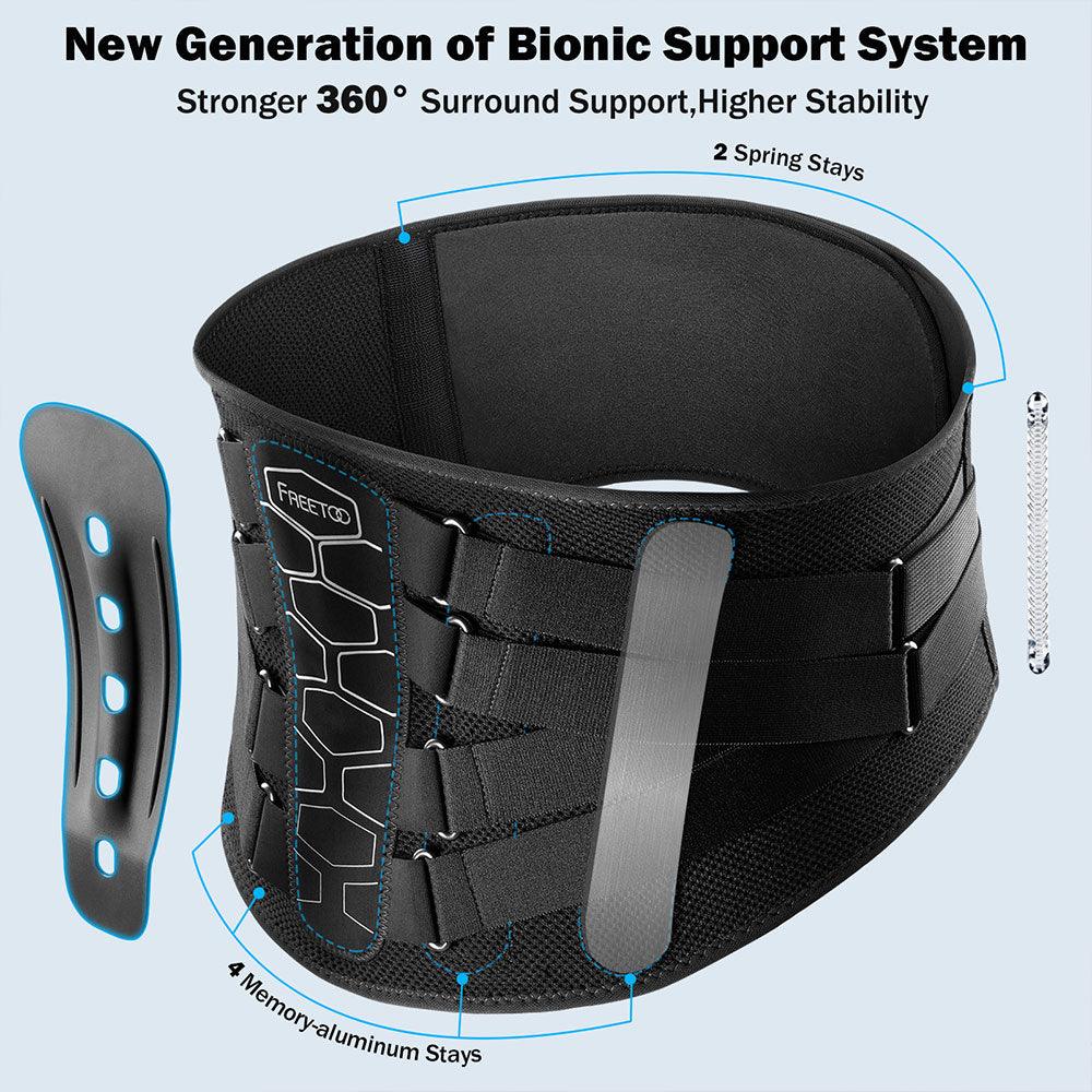 Back Brace for Lower Back Pain Relief with Pulley System,Lumbar Support Belt for Men & Women with Lumbar Pad, Ergonomic Design and Soft Breathable 3D Knit Material,for Herniated Disc,Sciatica - FREETOO