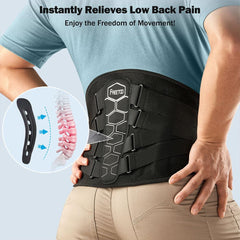 Back Brace for Lower Back Pain Relief with Pulley System,Lumbar Support Belt for Men & Women with Lumbar Pad, Ergonomic Design and Soft Breathable 3D Knit Material,for Herniated Disc,Sciatica - FREETOO