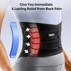 FREETOO Back Brace for Lower Back Pain, Breathable Back Support Belt with Soft Pad for Men/Women for Work, Lightweight Non-Slip Lumbar Support for Sciatica, Herniated Disc - FREETOO