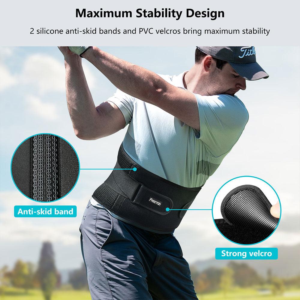 Air Mesh Back Brace for Men Women Lower Back Pain Relief with 7 Stays, Adjustable Back Support Belt for Work, Anti-skid Lumbar Support for Sciatica Scoliosis - FREETOO