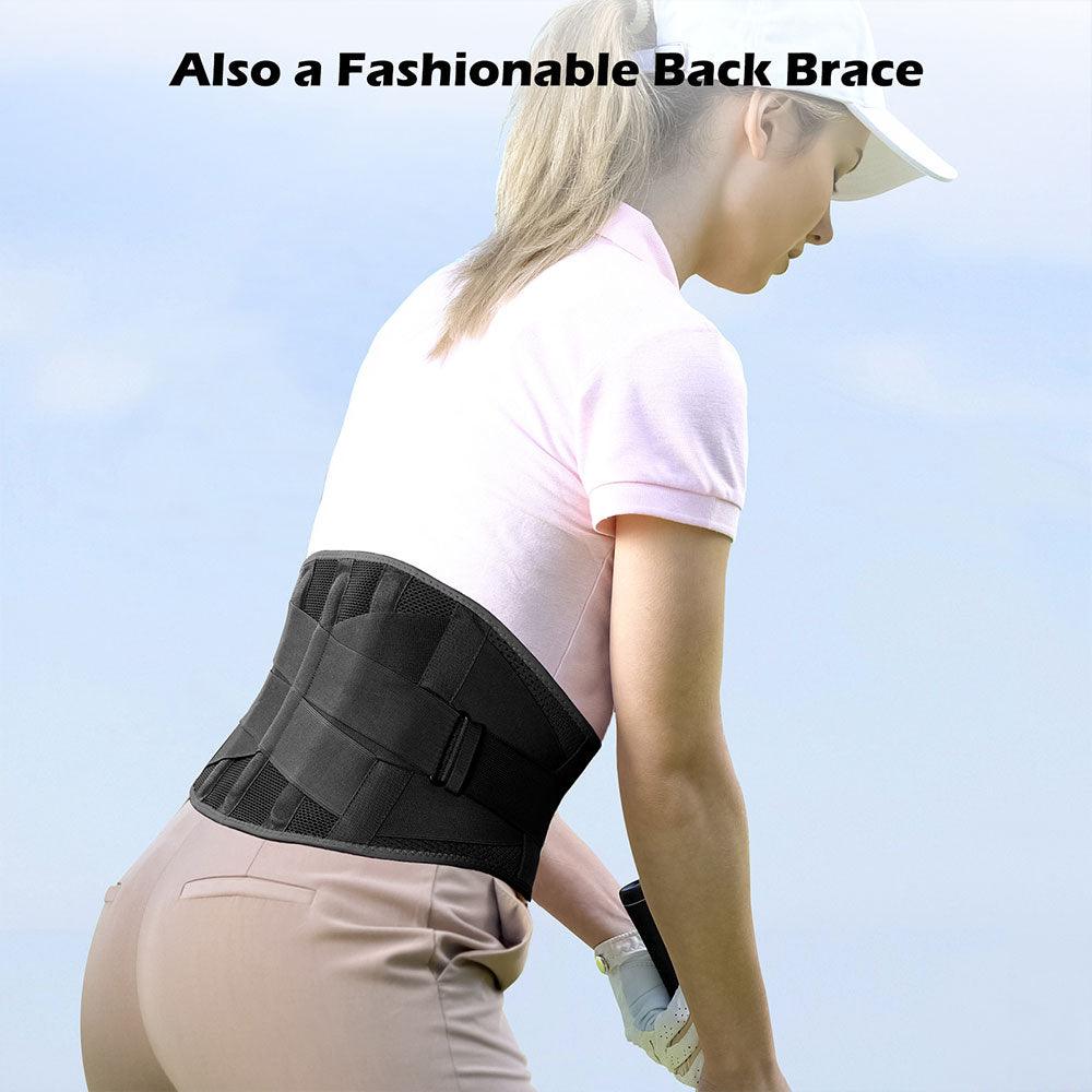 Back Brace for Women Men Lower Back Pain Relief with 5 Anatomical Stays, Knitted Back Support Belt for heavy lifting, Durable Lumbar Support Brace for Sciatica Herniated Disc - FREETOO