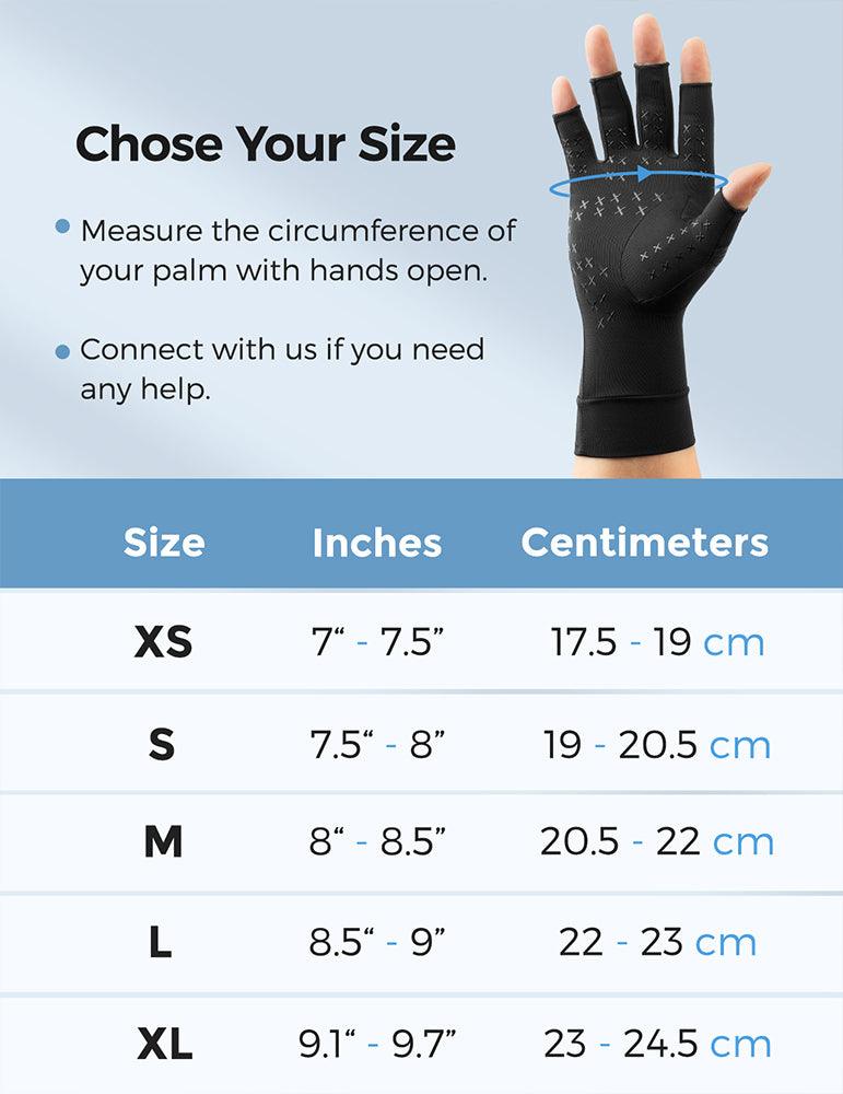 Copper Arthritis Gloves for Carpal Tunnel Pain Relief, Strengthen Compression Gloves to Alleviate Hand Pains,Swelling, Fingerless Computer Typing Gloves for Rheumatoid, Tendonitis - FREETOO
