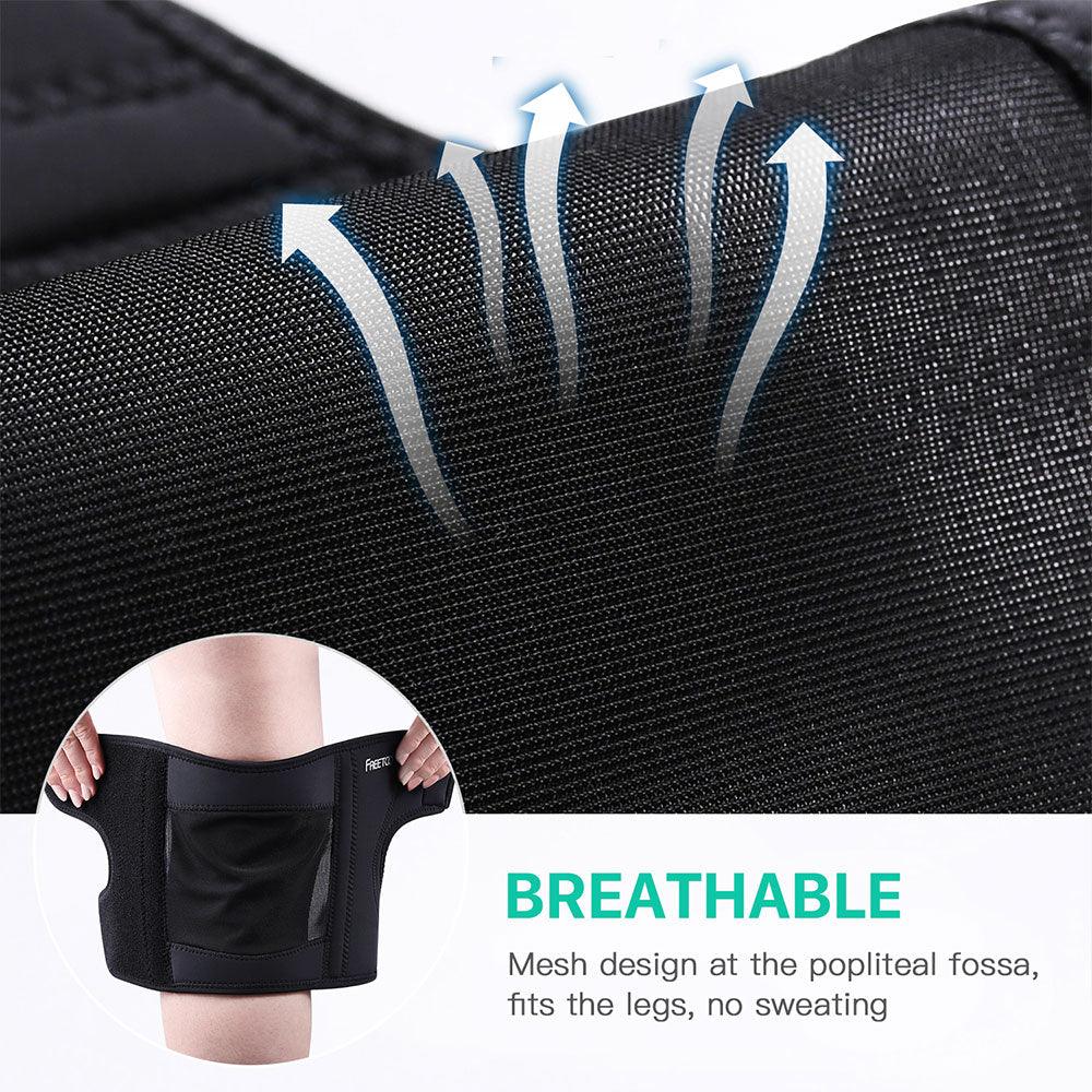 Light support knee brace,double spring band for professional support,adaptive open design to prevent bone movement,breathable, elastic, soft and non-perspirant fabric - FREETOO