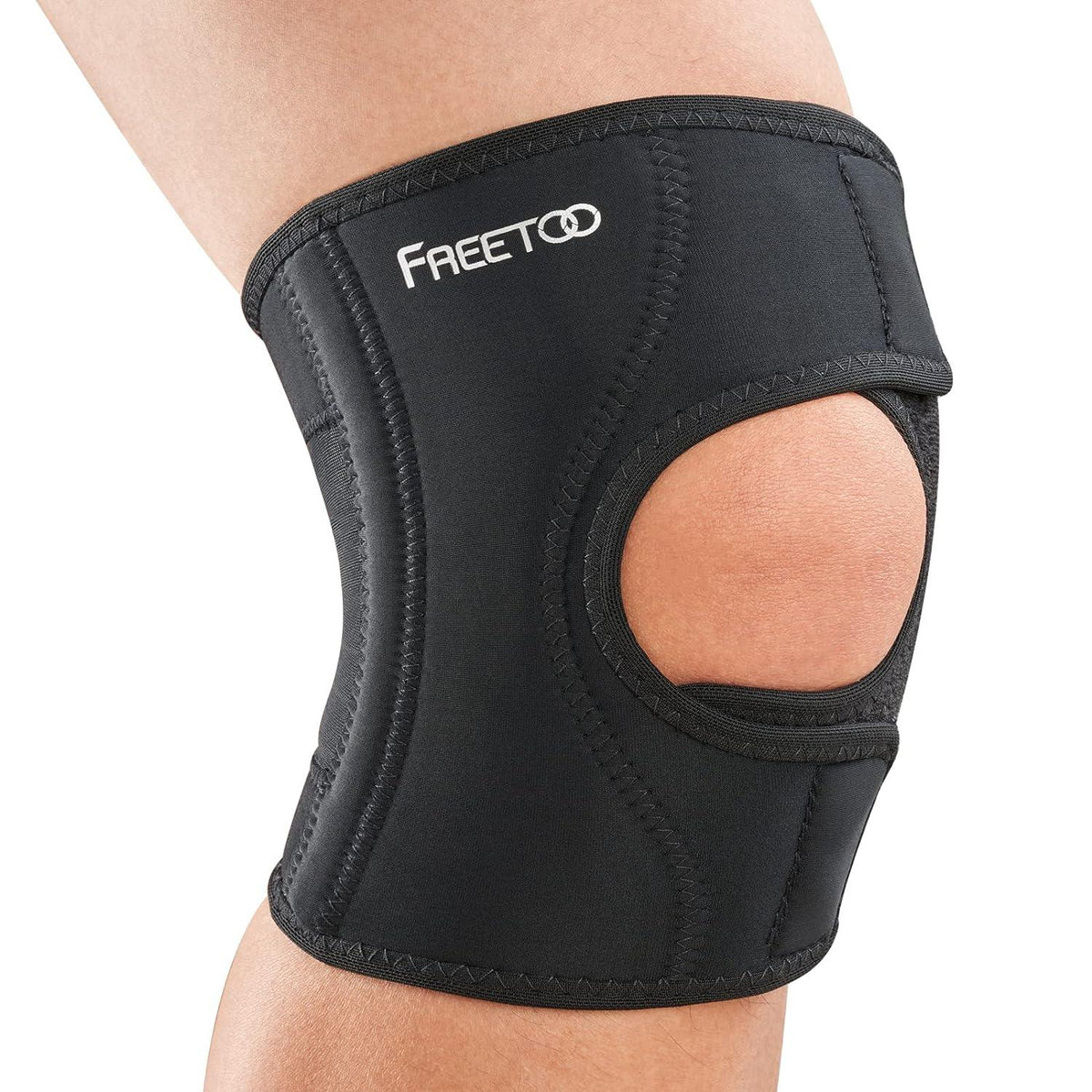 Light support knee brace,double spring band for professional support,adaptive open design to prevent bone movement,breathable, elastic, soft and non-perspirant fabric - FREETOO